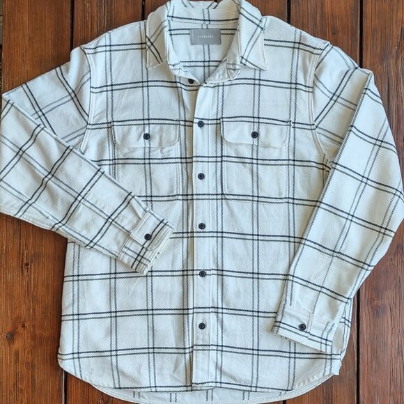 Everlane Men's Over-Shirt Plaid / Striped Button Up Long Sleeve Casual Large - Picture 5 of 8